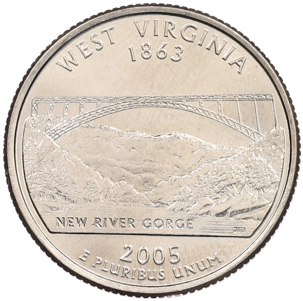 1/4 доллара (25 центов) 2005 года D США «Штаты и территории — Западная Вирджиния» — Фото №1