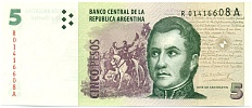 5 песо 2005 года Аргентина (Серия замещения) — Фото №1