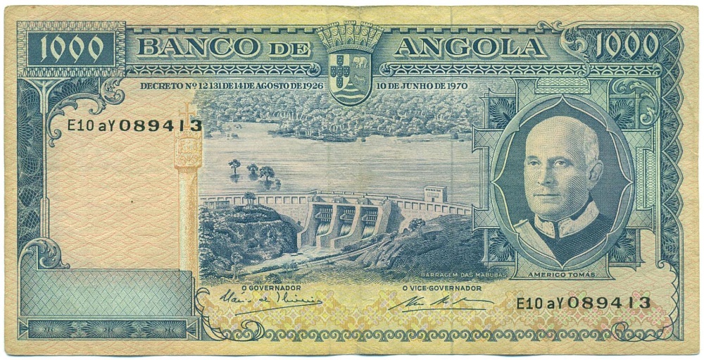 1000 эскудо 1970 года Ангола — Фото №1