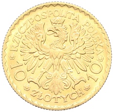 10 злотых 1925 года Польша «Болеслав I Храбрый» — Фото №2