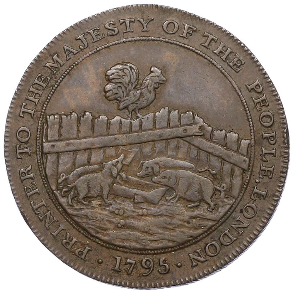 Токен 1/2 пенни 1795 года Великобритания — Мидлсекс (Д.И.Итон) — Фото №1