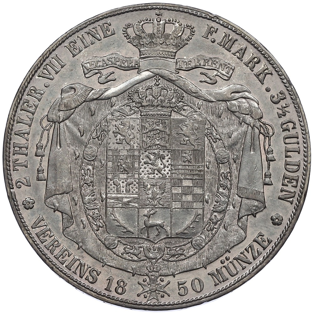 2 талера 1850 года Брауншвейг — Фото №2