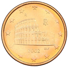 5 евроцентов 2002 года Италия — Фото №1