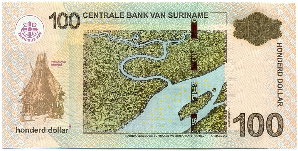 100 долларов 2020 года Суринам — Фото №2