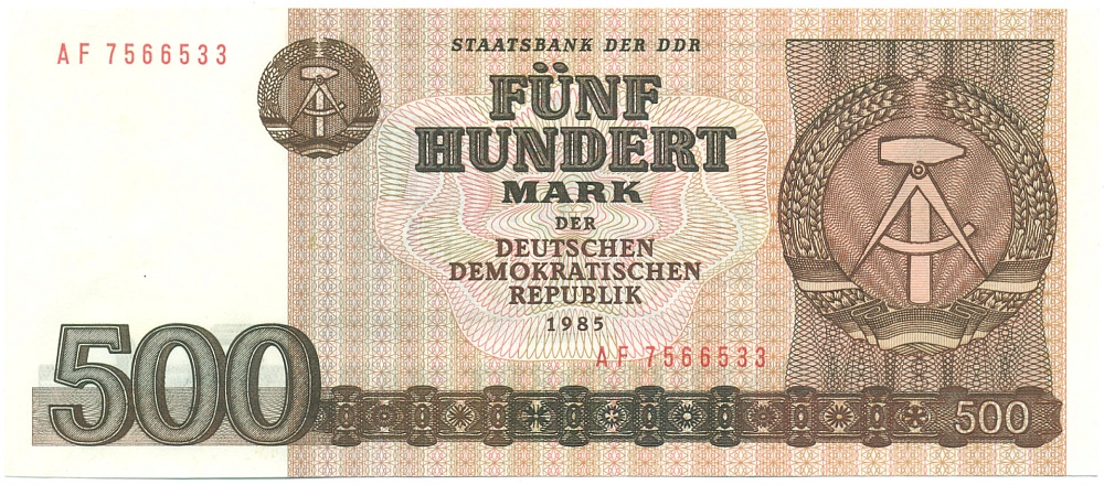 500 марок 1985 года Восточная Германия (ГДР) — Фото №1
