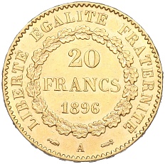 20 франков 1896 года Франция — Фото №1