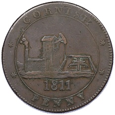 Токен 1 пенни 1811 года Великобритания — Корнуолл (Редрут) — Фото №2