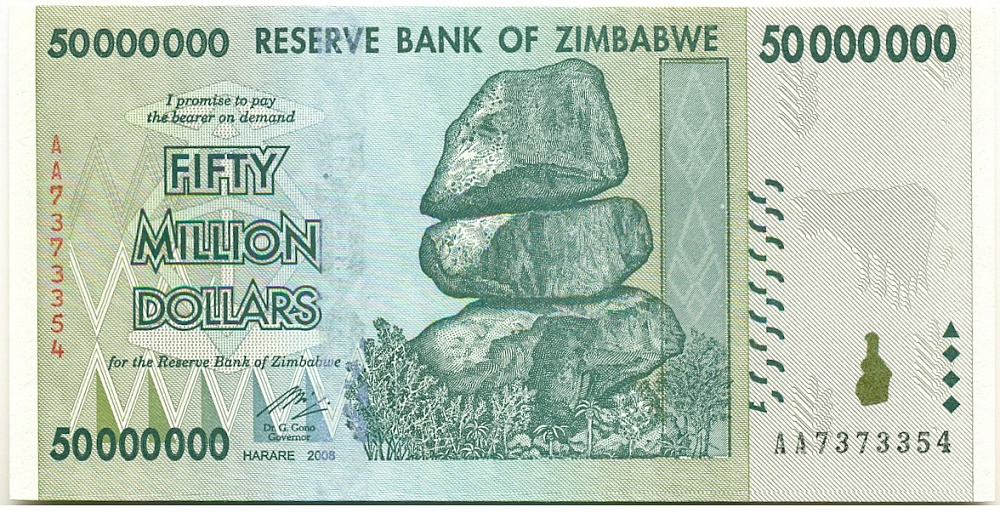 50 миллионов долларов 2008 года Зимбабве — Фото №1