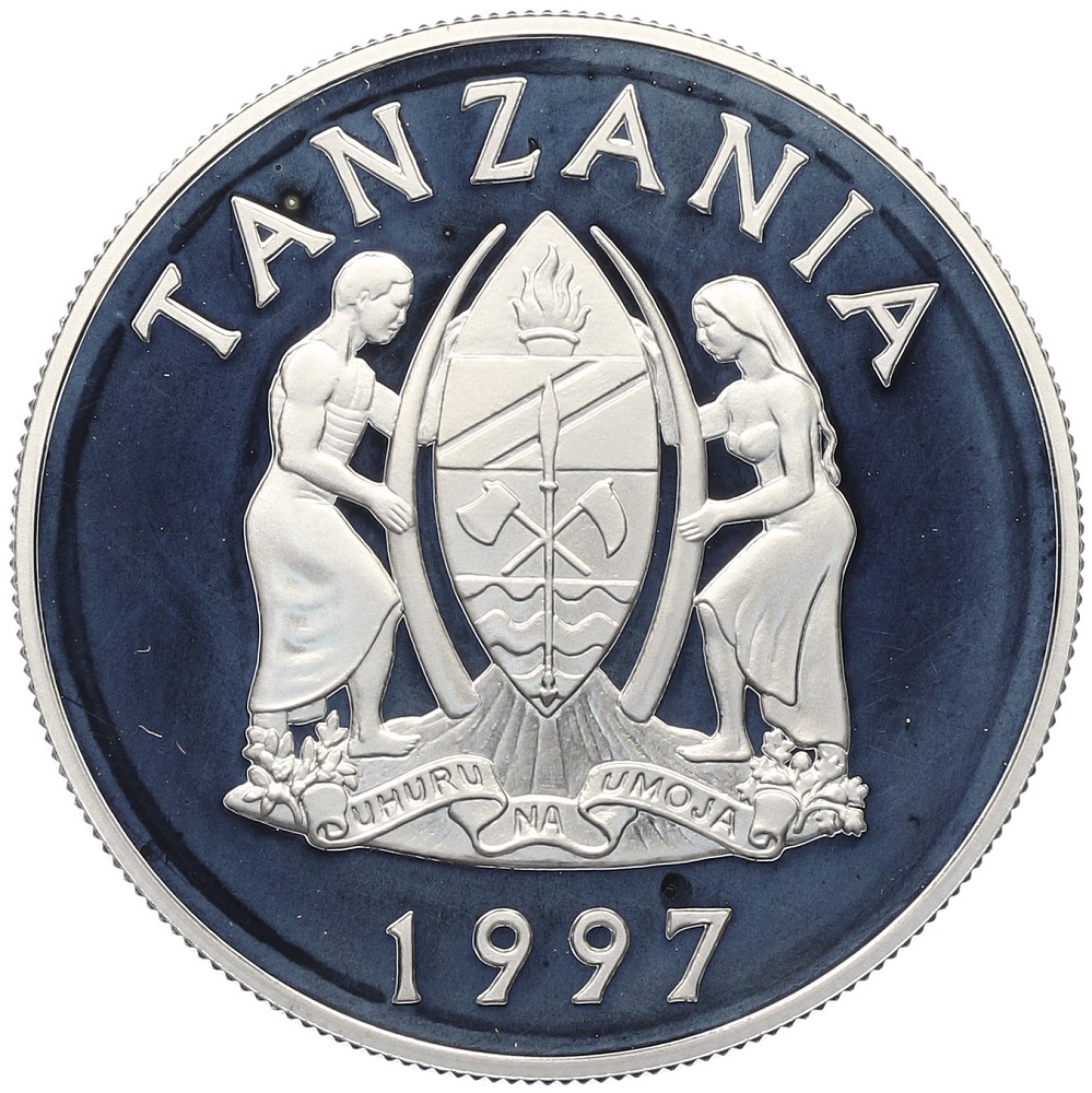 500 шиллингов 1997 года Танзания «Королева Елизавета (Королева-мать) — Тур по Восточной Африке» — Фото №2