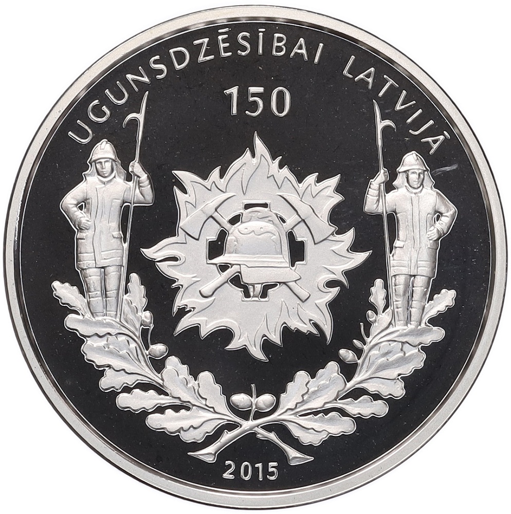 5 евро 2015 года Латвия «150 лет пожарной службе» — Фото №2