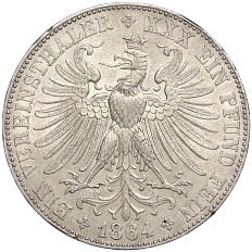 1 союзный талер 1864 года Франкфурт — Фото №2