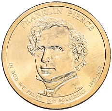 1 доллар 2010 года Р США «14-й президент США Франклин Пирс» — Фото №1