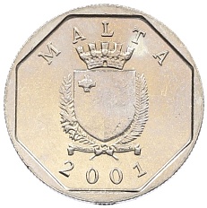 5 центов 2001 года Мальта — Фото №2