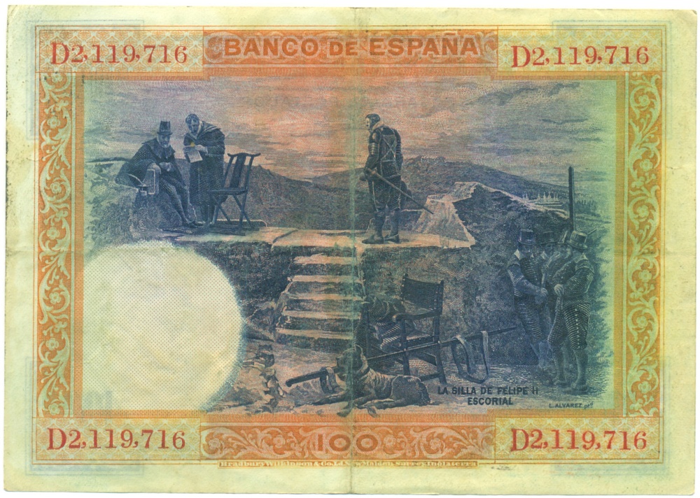 100 песет 1925 года Испания — Фото №2