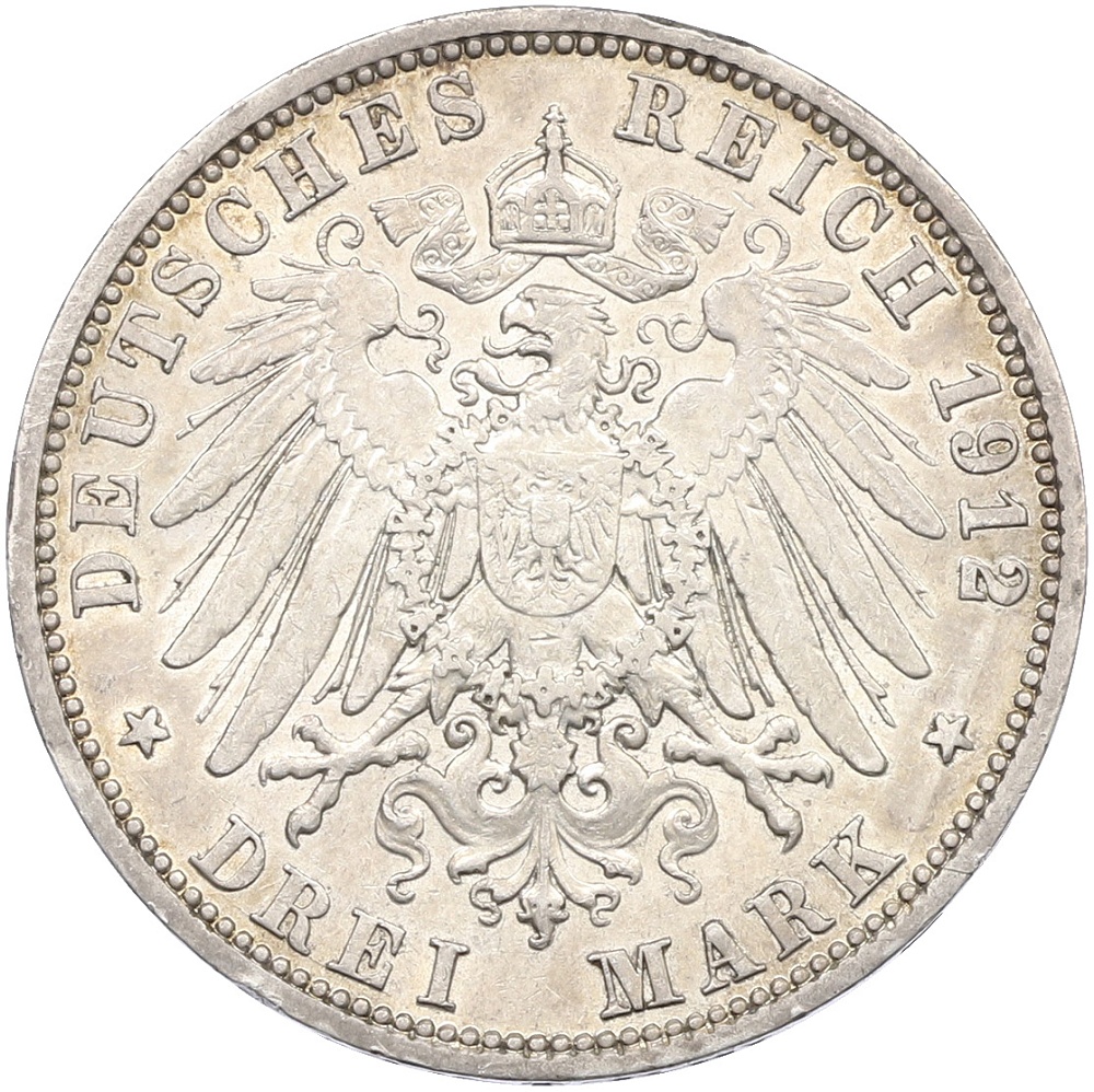 3 марки 1912 года Германия (Пруссия) — Фото №2