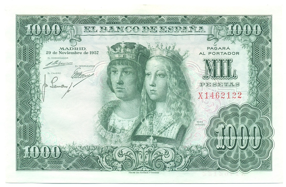 1000 песет 1957 года Испания — Фото №1