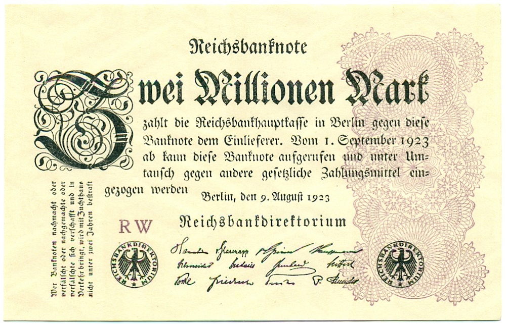 2 миллиона марок 1923 года Германия — Фото №1