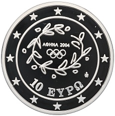 10 евро 2004 года Греция «XXVIII летние Олимпийские Игры в Афинах 2004 года — Плавание» — Фото №2