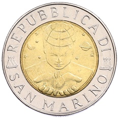 500 лир 1999 года Сан-Марино — Фото №2