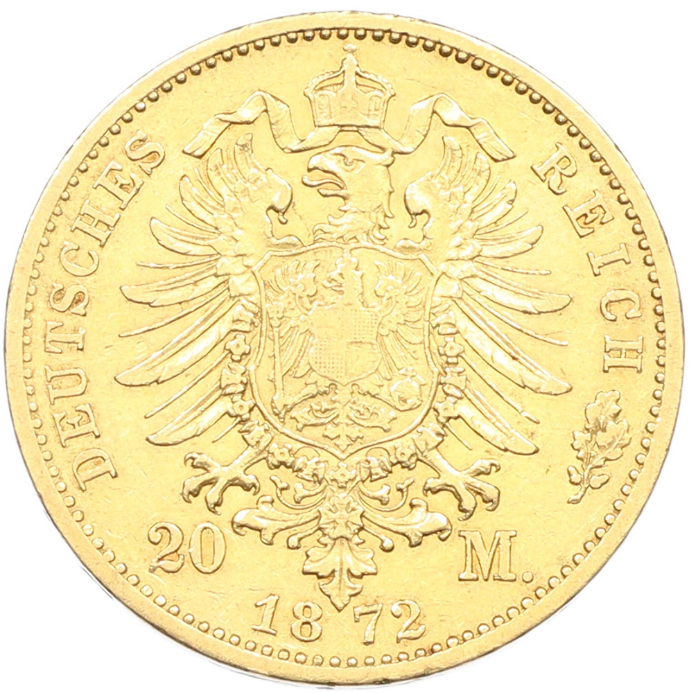 20 марок 1872 года Германия (Вюртемберг) — Фото №2