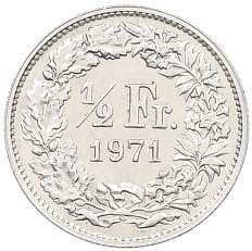1/2 франка 1971 года Швейцария — Фото №1