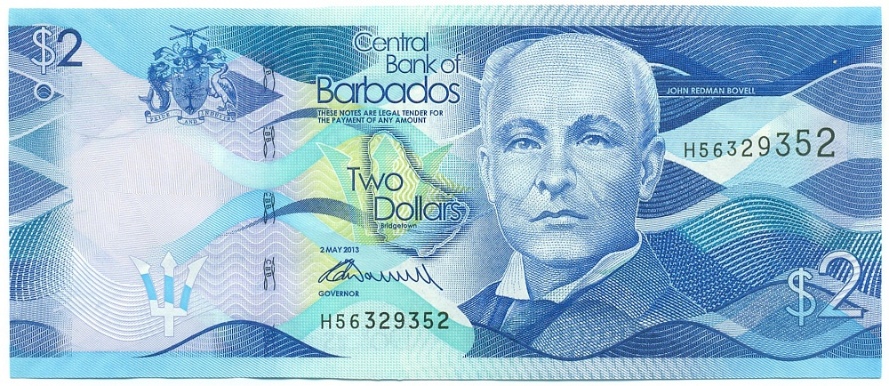 2 доллара 2013 года Барбадос — Фото №1