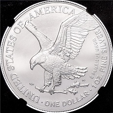 1 доллар 2023 года США «Шагающая Свобода» в слабе NGC (MS70) — Фото №2