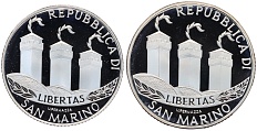 Набор из 2 монет 5 и 10 евро 2002 года Сан-Марино «Введение Евро» — Фото №2