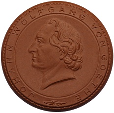 Медаль (Мейсенский фарфор) Германия «Иоганн Вольфганг фон Гете» — Фото №1