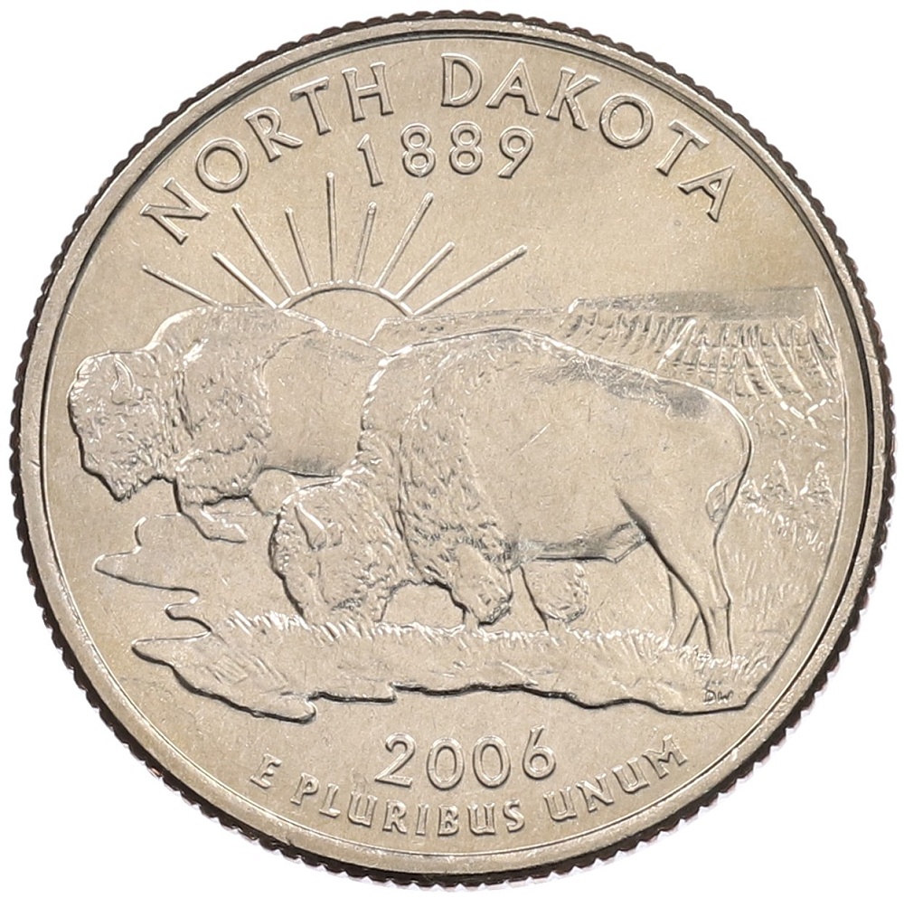 1/4 доллара (25 центов) 2006 года P США «Штаты и территории — Северная Дакота» — Фото №1