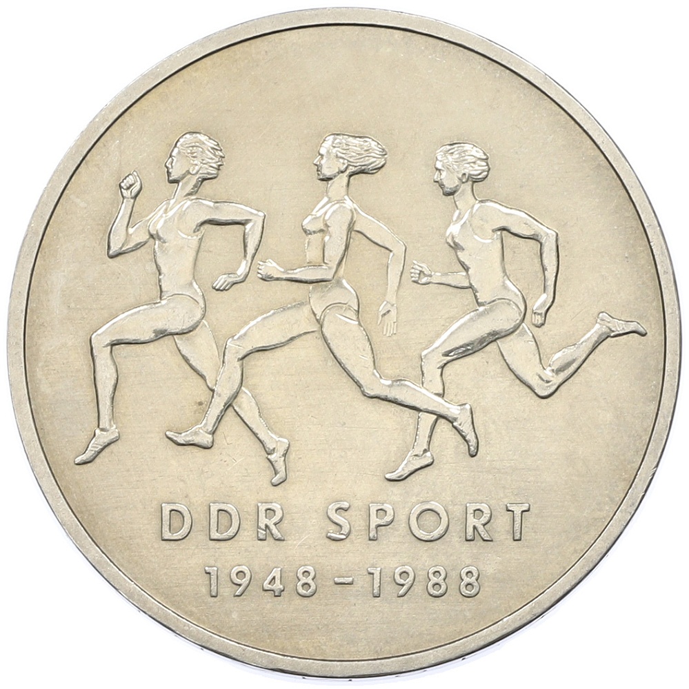 10 марок 1988 года Восточная Германия (ГДР) «40 лет Союзу физкультуры и спорта» — Фото №1