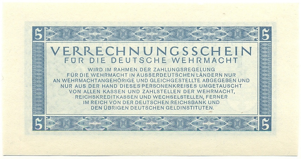5 рейхсмарок 1944 года Германия (Вооруженные силы Германии) — Фото №2