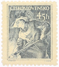 Почтовая марка 45 геллеров 1954 года Чехословакия — Фото №1
