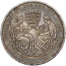 1 талер 1854 года Саксония «Смерть Короля Фридриха Августа II» — Фото №1