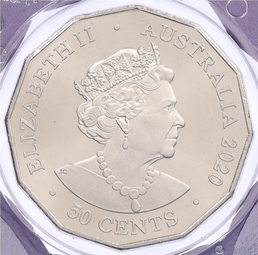 50 центов 2020 года Австралия «Рождество» (фиолетовый блистер) — Фото №2