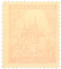 Почтовая марка 1 крона 20 геллеров 1939 года Богемия и Моравия — Фото №2