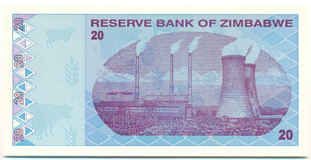 20 долларов 2009 года Зимбабве — Фото №2