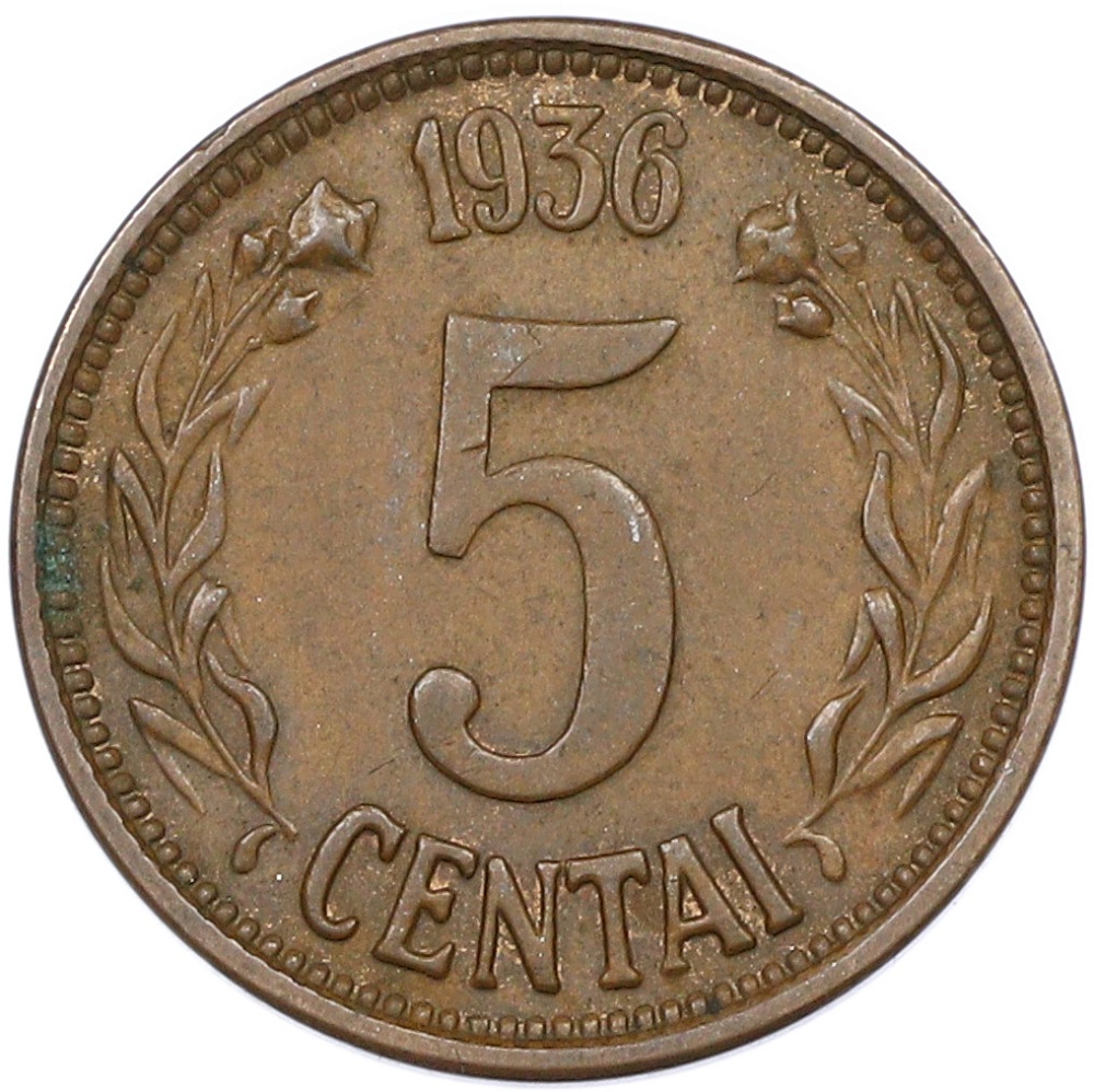 5 центов 1936 года Литва — Фото №1