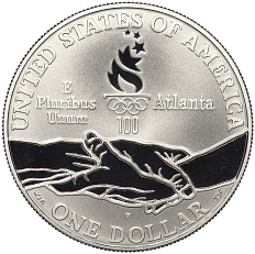 1 доллар 1995 года Р США «X летние Паралимпийские Игры 1996 в Атланте — Бег» — Фото №2