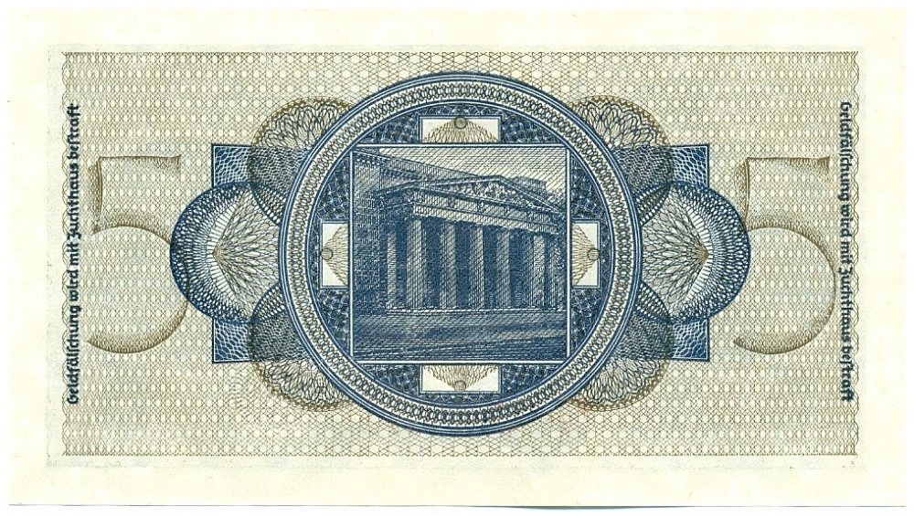 5 рейхсмарок 1940 года Германия (Для оккупированных территорий) — Фото №2