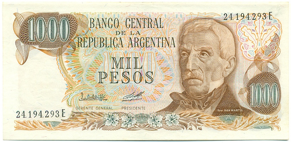 1000 песо 1979 года Аргентина — Фото №1
