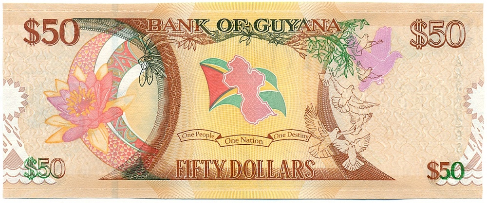50 долларов 2016 года Гайана «50 лет Независимости» — Фото №2