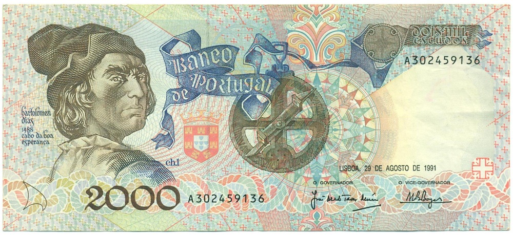 2000 эскудо 1991 года Португалия — Фото №1