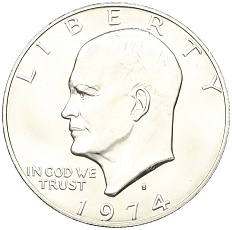1 доллар 1974 года S США «Эйзенхауэр» — Фото №1