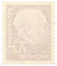 Почтовая марка 70 пфеннигов 1954 года Западная Германия (ФРГ) — Фото №2