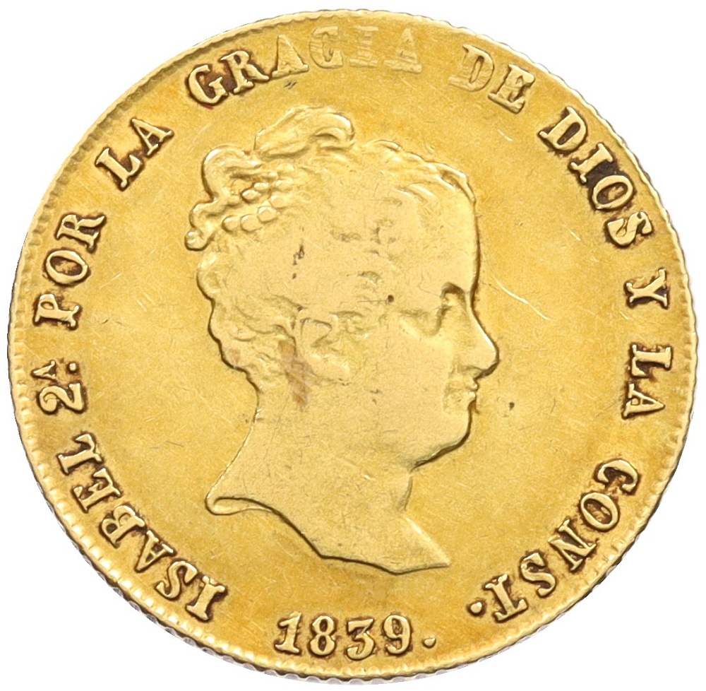 80 реалов 1839 года Испания — Фото №1