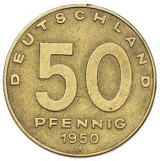 50 пфеннигов 1950 года A Восточная Германия (ГДР) — Фото №1