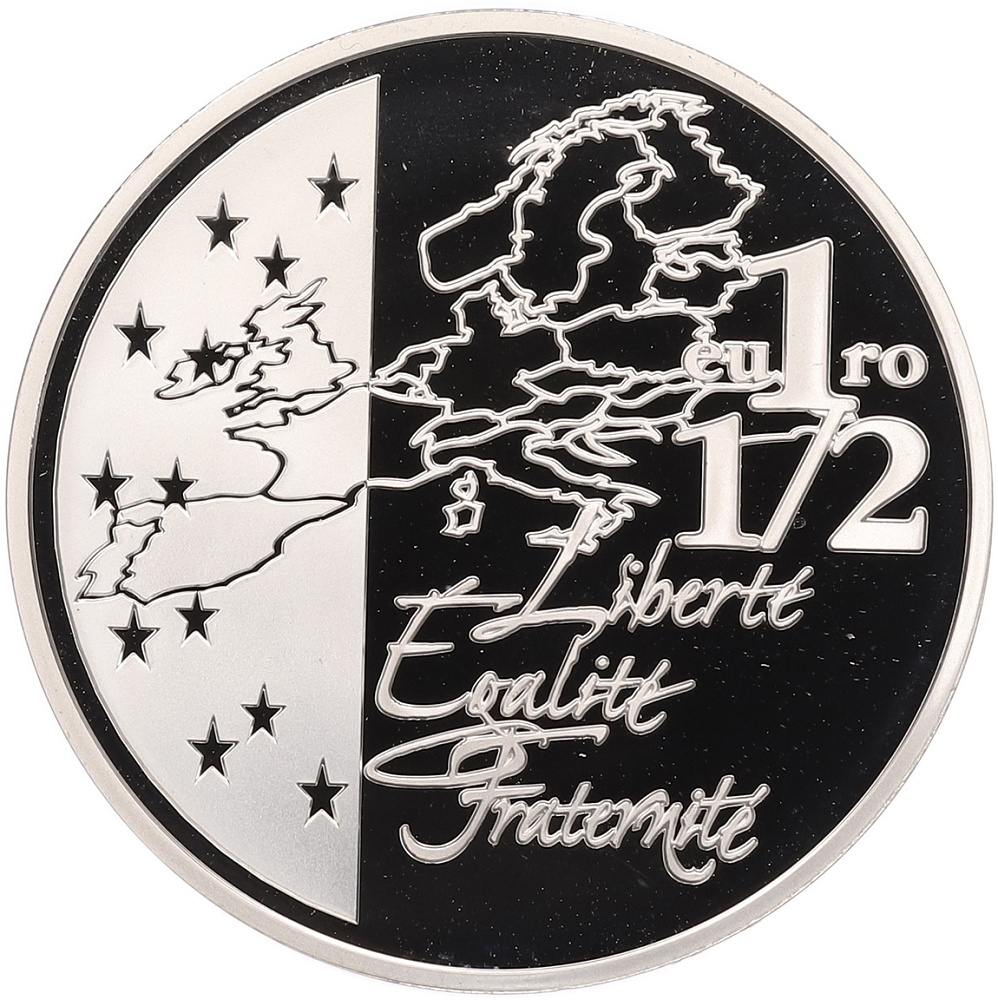 1 1/2 евро 2003 года Франция «Карта Европы» — Фото №1