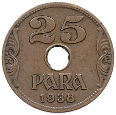 25 пара 1938 года Югославия — Фото №1