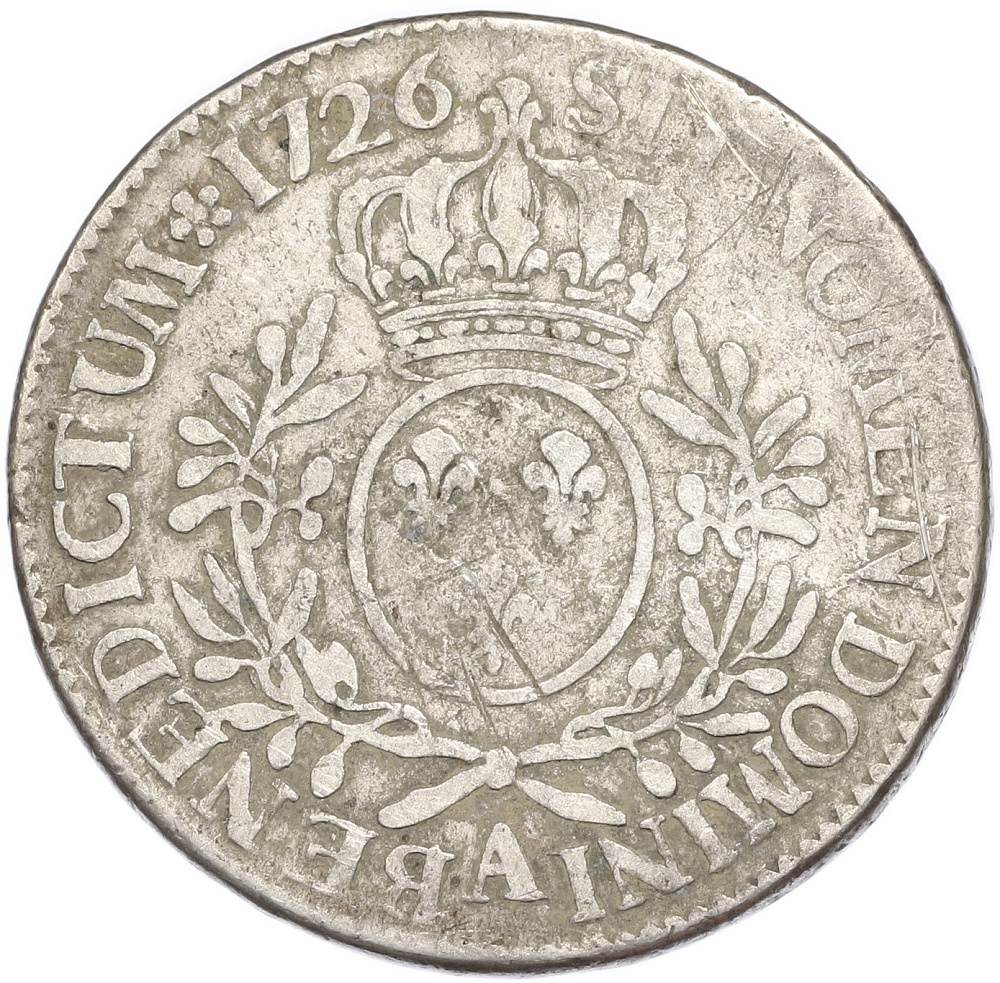 1 экю 1726 года A Франция — Фото №2